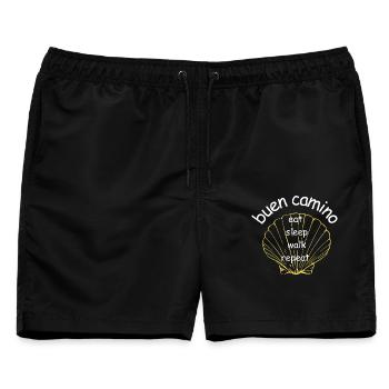 BuenCamino Muschel Motiv - Männer Badeshorts - Schwarz - Vorne - AI Model Male 178 light (178cm)