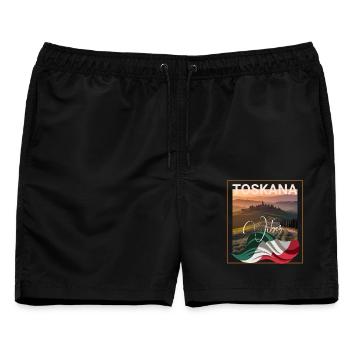 Toskana Vibes italienische Region - Männer Badeshorts - Schwarz - Vorne - AI Model Male 178 light (178cm)