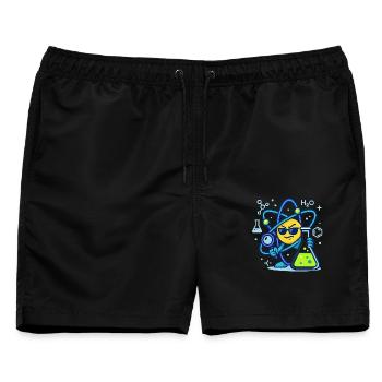 Sneaky Atom Vibes - Physik und Chemie Design - Männer Badeshorts - Schwarz - Vorne - AI Model Male 178 light (178cm)