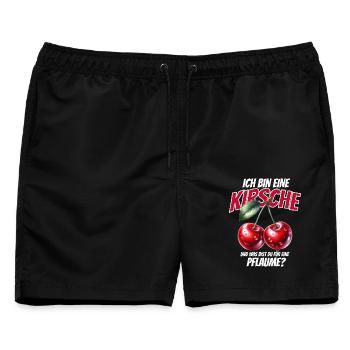 Kirsche Geschenk Pflaume Spruch Lustig Frauen - Männer Badeshorts - Schwarz - Vorne - AI Model Male 178 light (178cm)