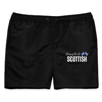 Stolzer Schotte, ich liebe Schottland - Männer Badeshorts - Schwarz - Vorne - AI Model Male 178 light (178cm)