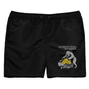 Bananen-Affe-Auto-Karikatur-Design - Männer Badeshorts - Schwarz - Vorne - AI Model Male 178 light (178cm)