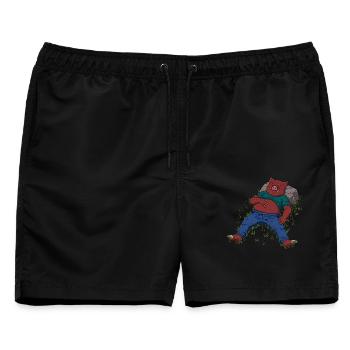 Schläfrig - Männer Badeshorts - Schwarz - Vorne - AI Model Male 178 light (178cm)