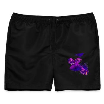 Violettes Holzkreuz Krähen Silhouette Efeu - Männer Badeshorts - Schwarz - Vorne - AI Model Male 178 light (178cm)