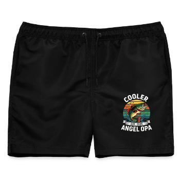 Cooler Angel Opa Fischen Fischerei - Männer Badeshorts - Schwarz - Vorne - AI Model Male 178 light (178cm)