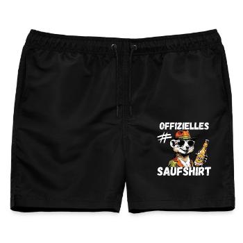Lustiges Trinkshirt - Partys-Offizelles Sauf Shirt - Männer Badeshorts - Schwarz - Vorne - AI Model Male 178 light (178cm)