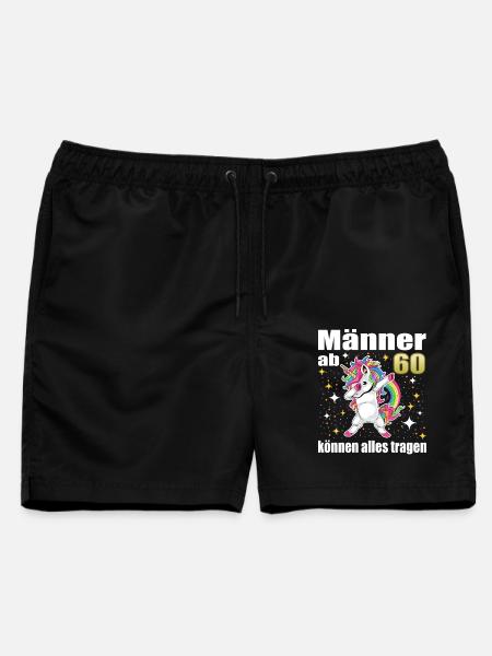 Männer ab 60 können alles tragen Einhorn - Männer Badeshorts - Schwarz