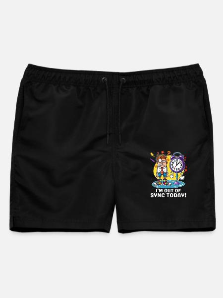 Skurrile Karikatur Ich bin heute aus dem Takt geraten Zeit Studenten - Männer Badeshorts - Schwarz
