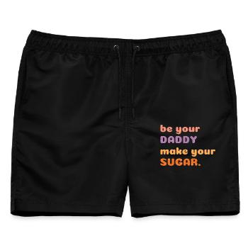 Sei dein Papa Mach deinen Zucker lustig Motivierend - Männer Badeshorts - Schwarz - Vorne - AI Model Male 178 light (178cm)