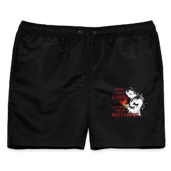 fightclub - boxen motiv - Männer Badeshorts - Schwarz - Vorne - AI Model Male 178 light (178cm)