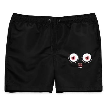 Skurriles Still-Umarmungsdesign - Männer Badeshorts - Schwarz - Vorne - AI Model Male 178 light (178cm)