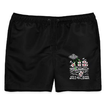 Azteken-Seeschlacht Alternatives Geschichtsdesign - Männer Badeshorts - Schwarz - Vorne - AI Model Male 178 light (178cm)
