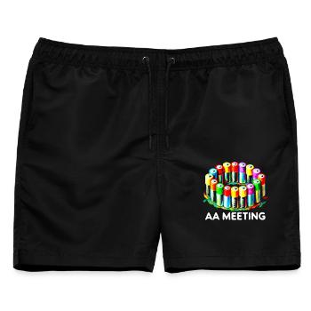 AA Meeting-Batterien Nüchternheit Humor T-Shirt - Männer Badeshorts - Schwarz - Vorne - AI Model Male 178 light (178cm)