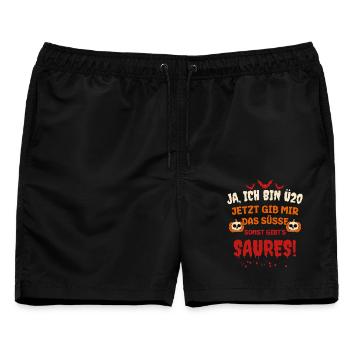 Ü20 Halloween Süßes sonst gibt es Saures - Männer Badeshorts - Schwarz - Vorne - AI Model Male 178 light (178cm)