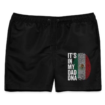 Mexikanische Flagge Mexikanischer Papa Fußabdruck - Männer Badeshorts - Schwarz - Vorne - AI Model Male 178 light (178cm)