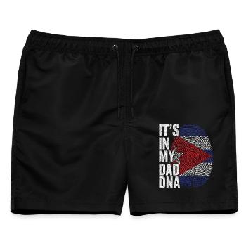 Kuba Flagge Cuban Dad Fußabdruck - Männer Badeshorts - Schwarz - Vorne - AI Model Male 178 light (178cm)
