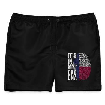 Texas Flagge Texan Dad Fußabdruck - Männer Badeshorts - Schwarz - Vorne - AI Model Male 178 light (178cm)