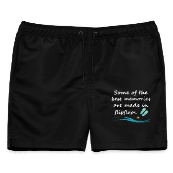 Best Memories Made In Flipflops Beach - Männer Badeshorts - Schwarz - Vorne - AI Model Male 178 light (178cm)