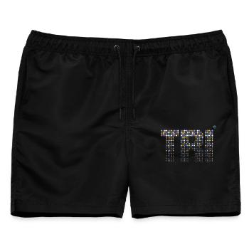 TRI - Triathlon stilvolles Design - Männer Badeshorts - Schwarz - Vorne - AI Model Male 178 light (178cm)