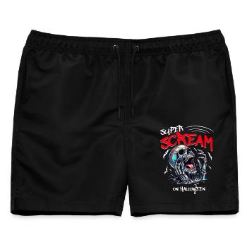 Halloween - Super Scream - Männer Badeshorts - Schwarz - Vorne - AI Model Male 178 light (178cm)