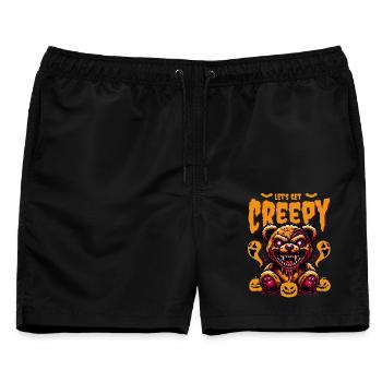 Halloween - Let’s Get Creepy - Männer Badeshorts - Schwarz - Vorne - AI Model Male 178 light (178cm)