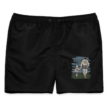 Rugby-Komplizenschaft Vater und Sohn - Männer Badeshorts - Schwarz - Vorne - AI Model Male 178 light (178cm)