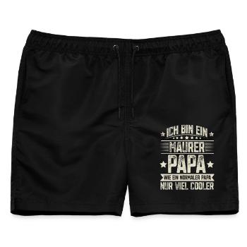 Maurer Papa - Männer Badeshorts - Schwarz - Vorne - AI Model Male 178 light (178cm)