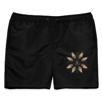 Samhain Hexe Hände Ritual Mystisches Motiv - Männer Badeshorts - Schwarz - Vorne - AI Model Male 178 light (178cm)
