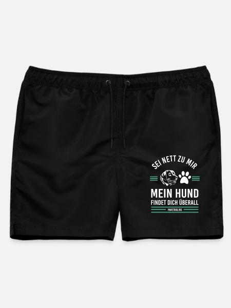 Mantrailing Sei nett zu mir mein Hund findet dich - Männer Badeshorts - Schwarz