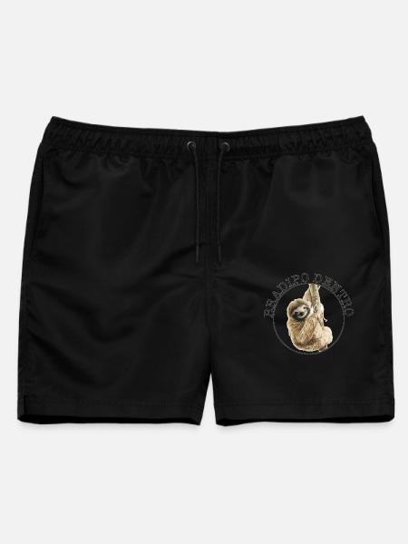 Faultier Innen für weißes T-Shirt - Männer Badeshorts - Schwarz