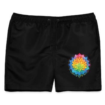 Achtsamkeit Affirmation Emotionale Resilienz - Männer Badeshorts - Schwarz - Vorne - AI Model Male 178 light (178cm)