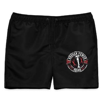 Gebrochener Oberschenkel Broken Femur Squad - Männer Badeshorts - Schwarz - Vorne - AI Model Male 178 light (178cm)