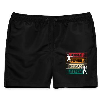 Kugelstoßen Kugelstoß Angle Power Release - Männer Badeshorts - Schwarz - Vorne - AI Model Male 178 light (178cm)