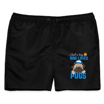Mops für Jungen - Männer Badeshorts - Schwarz - Vorne - AI Model Male 178 light (178cm)