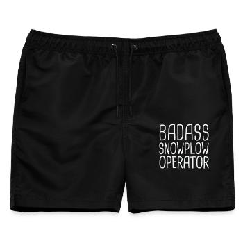Snowplow Operator Badass Schneepflugfahrer - Männer Badeshorts - Schwarz - Vorne - AI Model Male 178 light (178cm)