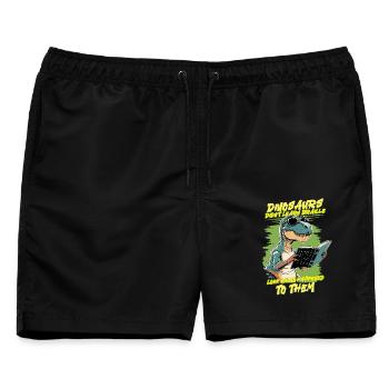 Braille Lehrer Blindenschrift Punktum - Männer Badeshorts - Schwarz - Vorne - AI Model Male 178 light (178cm)