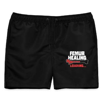 Gebrochener Oberschenkel Femur Healing Loading - Männer Badeshorts - Schwarz - Vorne - AI Model Male 178 light (178cm)