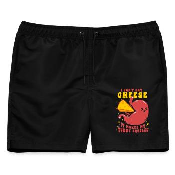 Laktoseintolerant I Cant Eat Cheese - Männer Badeshorts - Schwarz - Vorne - AI Model Male 178 light (178cm)