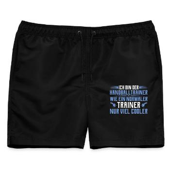 Handballtrainer - Cooler als ein normaler Trainer - Männer Badeshorts - Schwarz - Vorne - AI Model Male 178 light (178cm)