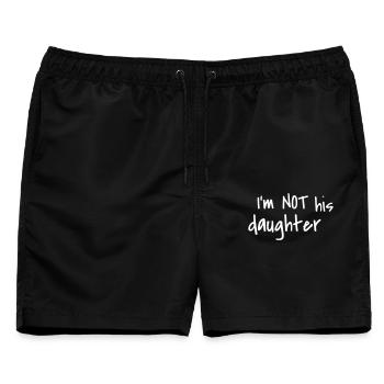 NOT HIS DAUGHTER - Männer Badeshorts - Schwarz - Vorne - AI Model Male 178 light (178cm)