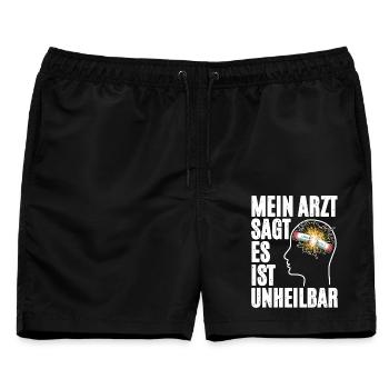Pyrotechnik Im Kopf - Männer Badeshorts - Schwarz - Vorne - AI Model Male 178 light (178cm)