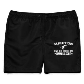 Schiedsrichter hat immer recht - Fußball Schiri - Männer Badeshorts - Schwarz - Vorne - AI Model Male 178 light (178cm)