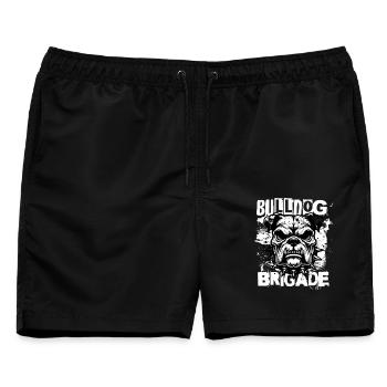 Bulldog Brigade Skull Grunge Bulldogge Fan - Männer Badeshorts - Schwarz - Vorne - AI Model Male 178 light (178cm)