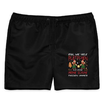 Weihnachtsgeschenk Plätzchen Lebkuchen Wichteln - Männer Badeshorts - Schwarz - Vorne - AI Model Male 178 light (178cm)