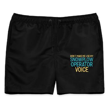 Snowplow Operator Voice Schneepflugfahrer - Männer Badeshorts - Schwarz - Vorne - AI Model Male 178 light (178cm)