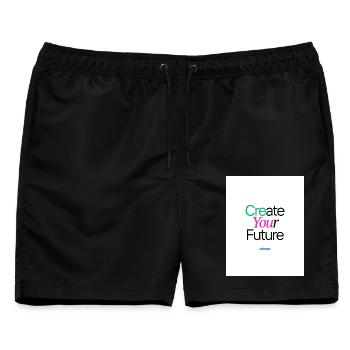 Gestalten Sie Ihre Zukunft motivieren buntes Design - Männer Badeshorts - Schwarz - Vorne - AI Model Male 178 light (178cm)