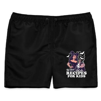 Die besten Rezepte für Kinder - Männer Badeshorts - Schwarz - Vorne - AI Model Male 178 light (178cm)
