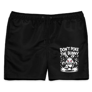 Angry Bunny Protest Design - Männer Badeshorts - Schwarz - Vorne - AI Model Male 178 light (178cm)