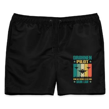Drohne Geschenk Lustig Drohnenpilot FPV - Männer Badeshorts - Schwarz - Vorne - AI Model Male 178 light (178cm)