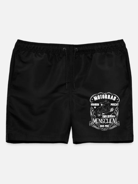 Motorradfahrer Lebensgefühl Motiv Skull Biker - Männer Badeshorts - Schwarz